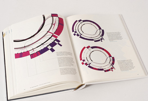 Buch geöffnet auf einer Seite über Infografiken