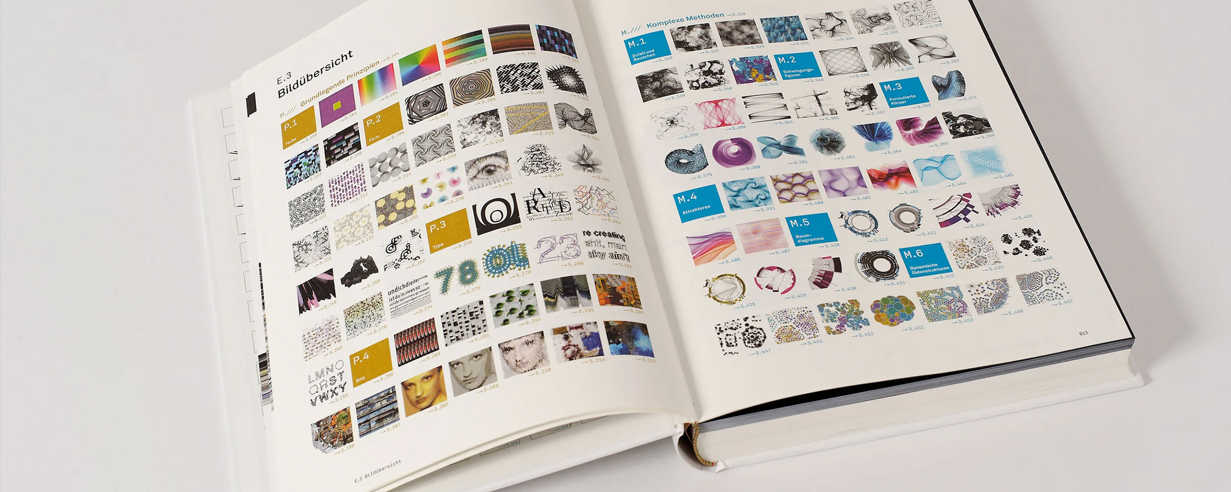 Generative Gestaltung book with the overview page open