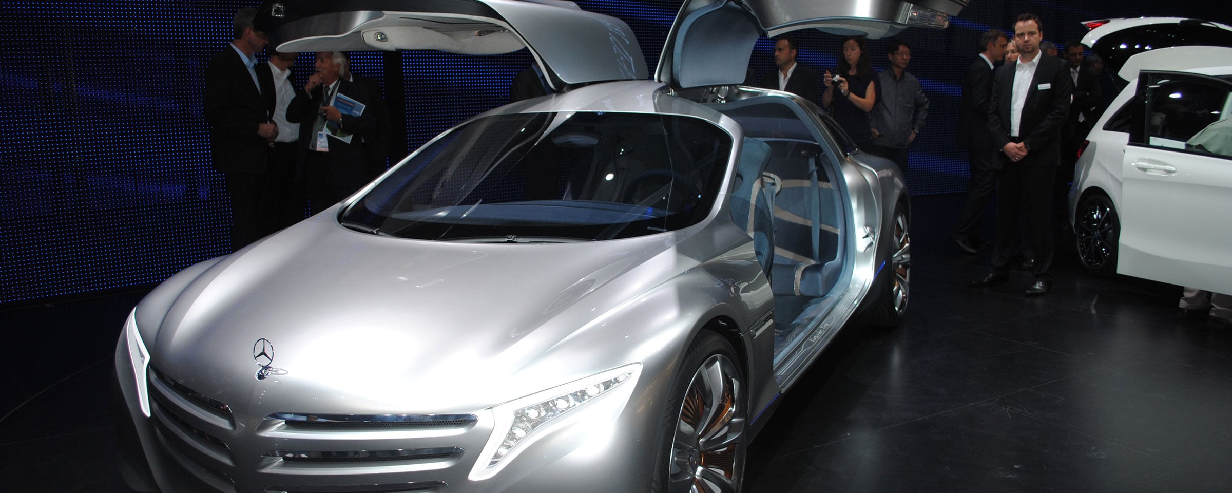 Mercedes automobile at a trade fair