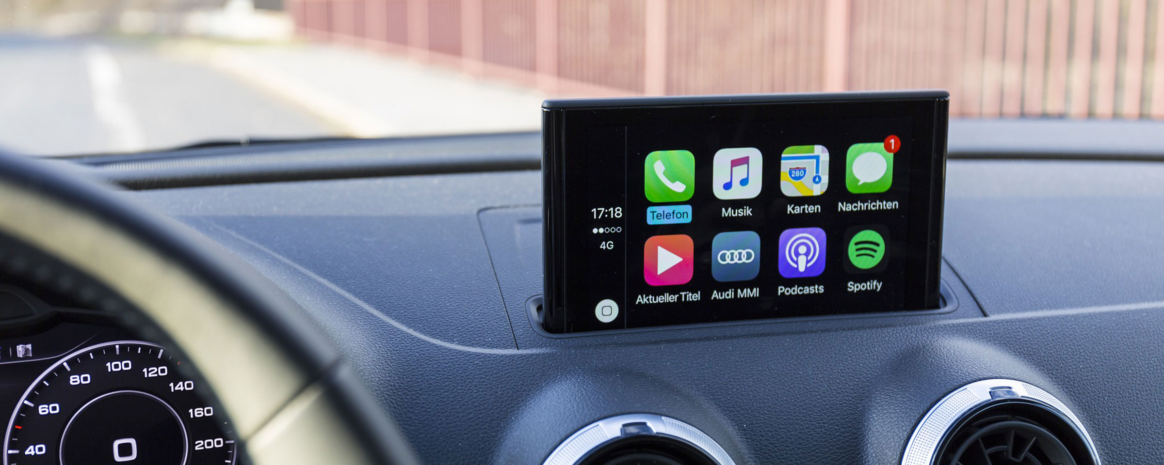 Apple CarPlay in a car interior