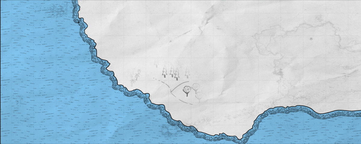Animation: The group explores the area with a balloon and identifies a target point