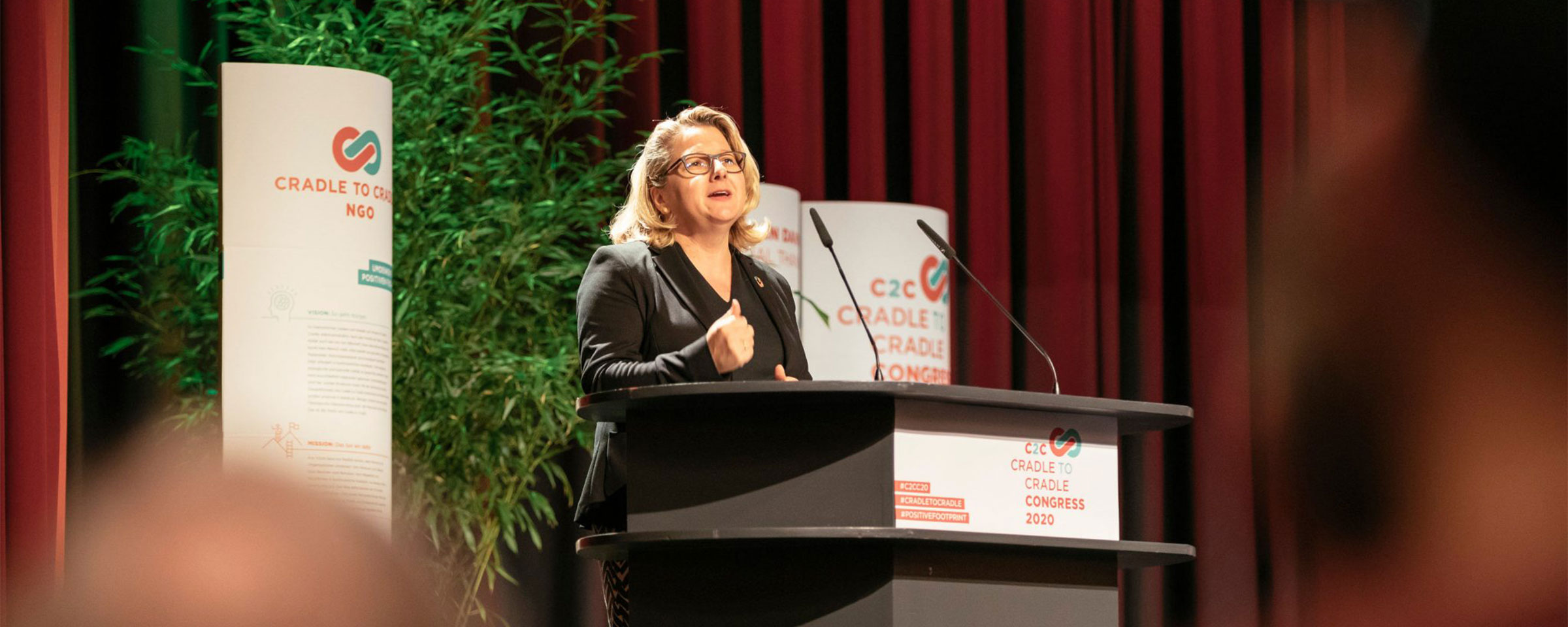 Patroness Svenja Schulze at the Cradle to Cradle Congress 2020
