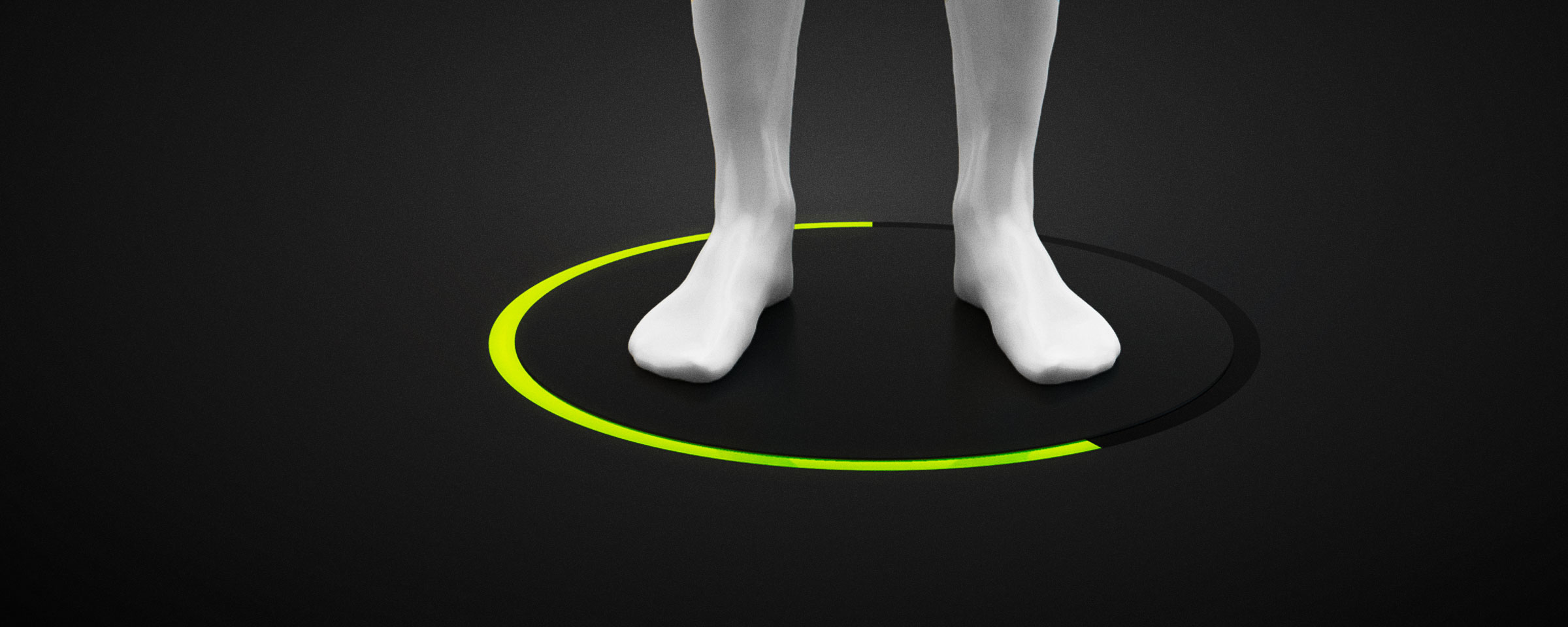 Lightbeam scannt die Fußform der auf ihm stehenden Füße