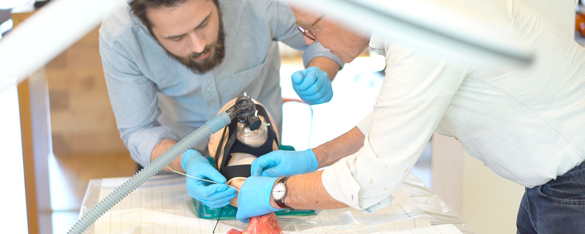 Präklinische Tests an medizinischem Dummy in Verbindung mit Tierlunge