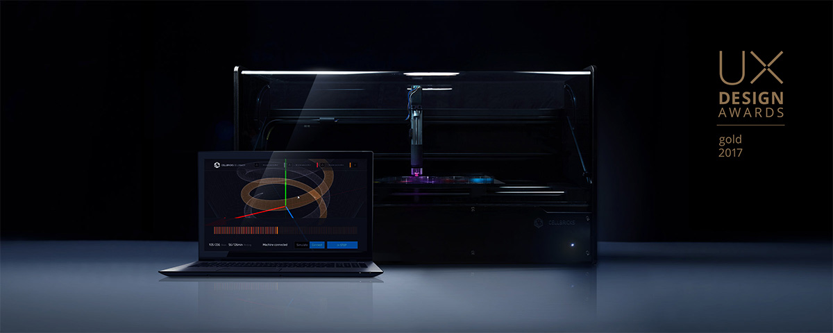 The printer and its interface.